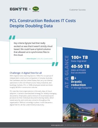 PCL Construction Reduces IT Costs Despite Doubling Data