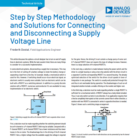 Step by Step Methodology and Solutions for Connecting and Disconnecting a Supply Voltage Line