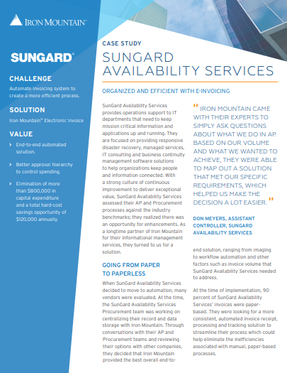 SUNGARD AVAILABILITY SERVICES