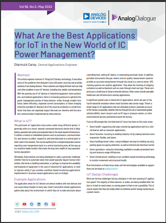What Are the Best Applications for IoT in the New World of IC Power Management?