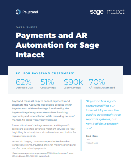 Payments and AR 
Automation for Sage 
Intacct
