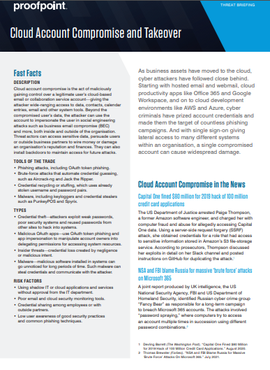 Cloud Account Compromise and Takeover