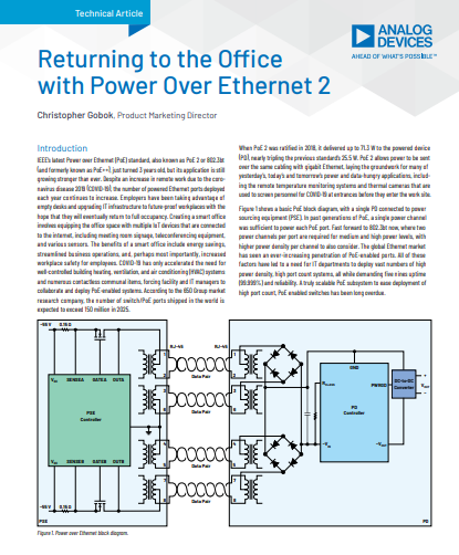 Returning to the Office 
with Power Over Ethernet 2