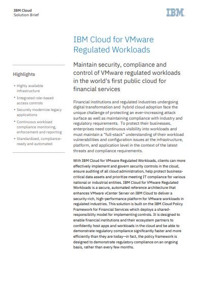 IBM Cloud for VMware Regulated Workloads