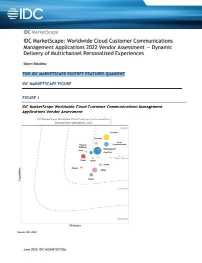 THIS IDC MARKETSCAPE EXCERPT FEATURES QUADIENT