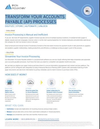 TRANSFORM YOUR ACCOUNTS PAYABLE (AP) PROCESSES