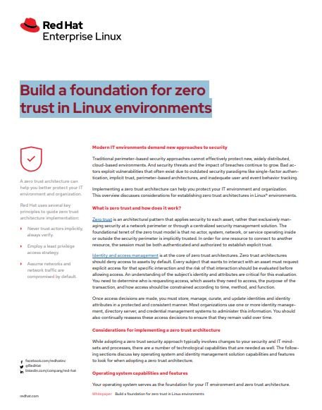 Build a foundation for zero trust in Linux environments
