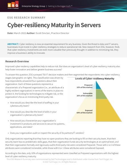 Cyber-resiliency Maturity in Servers