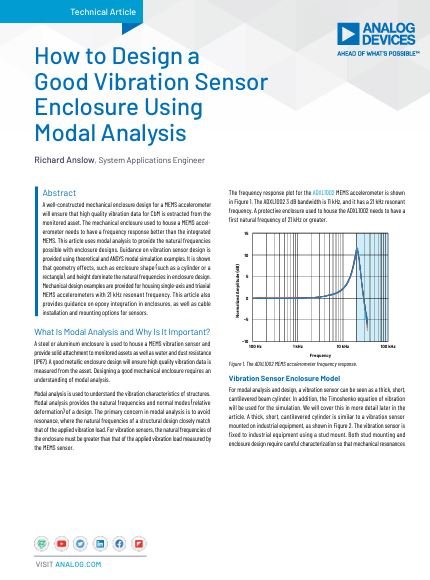 How to Design a Good Vibration Sensor Enclosure Using Modal Analysis