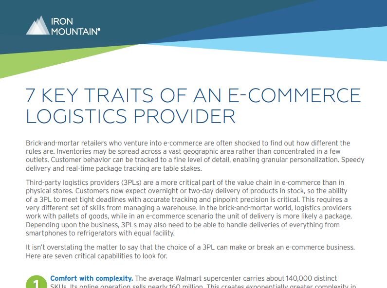 7 KEY TRAITS OF AN E-COMMERCE LOGISTICS PROVIDER
