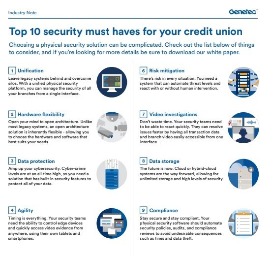 Top 10 security must haves for your credit union
